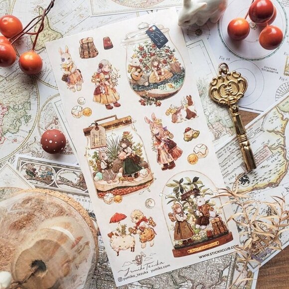 3 for $15 - Whimsical Terrariums Sticker Sheet for Stationary - NEW in Packaging - Picture 3 of 3